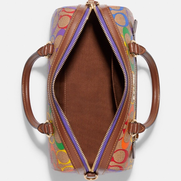 Rowan Satchel In Rainbow Signature Canvas - Picture 3 of 5